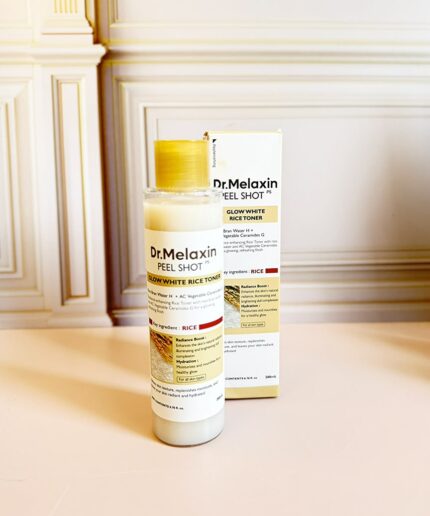 تونر ضد لک و مرطوب کننده دکتر ملاکسین Dr.Melaxin مدل Peel Shot Glow Rice Toner حاوی برنج حجم 200 میل